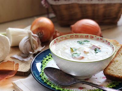 Sopa de aipim e batata doce