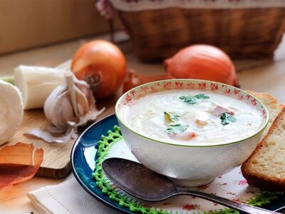 Sopa de aipim e batata doce