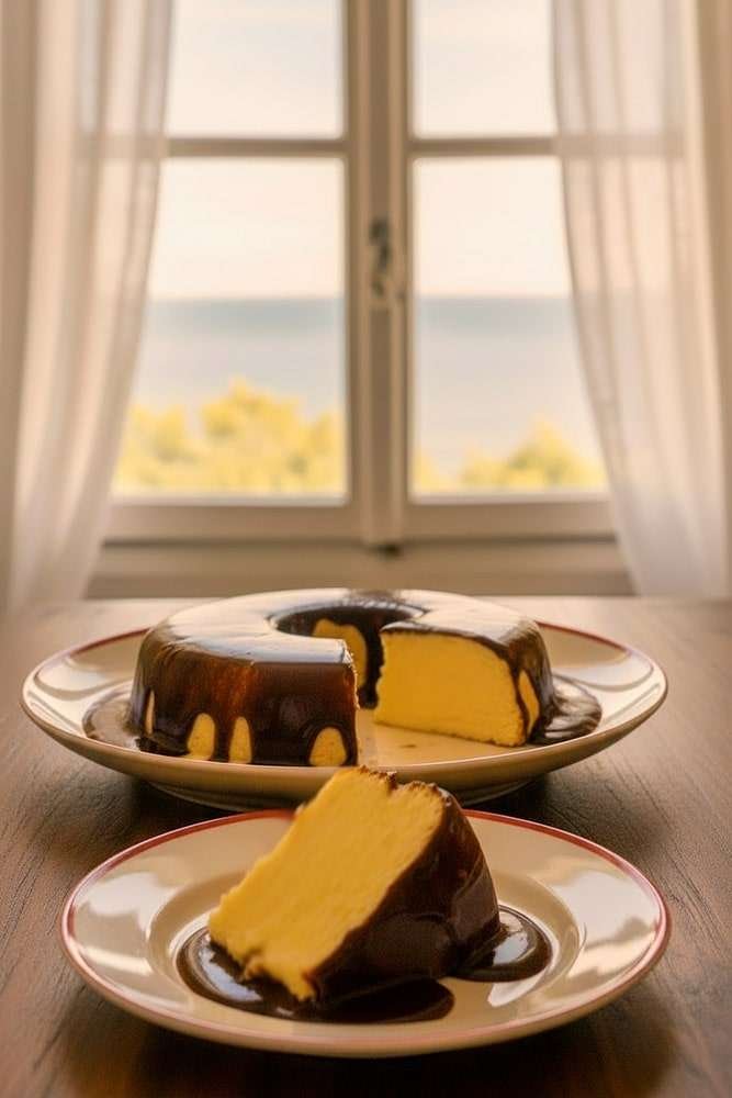 Sorvete de Creme com Calda de Chocolate